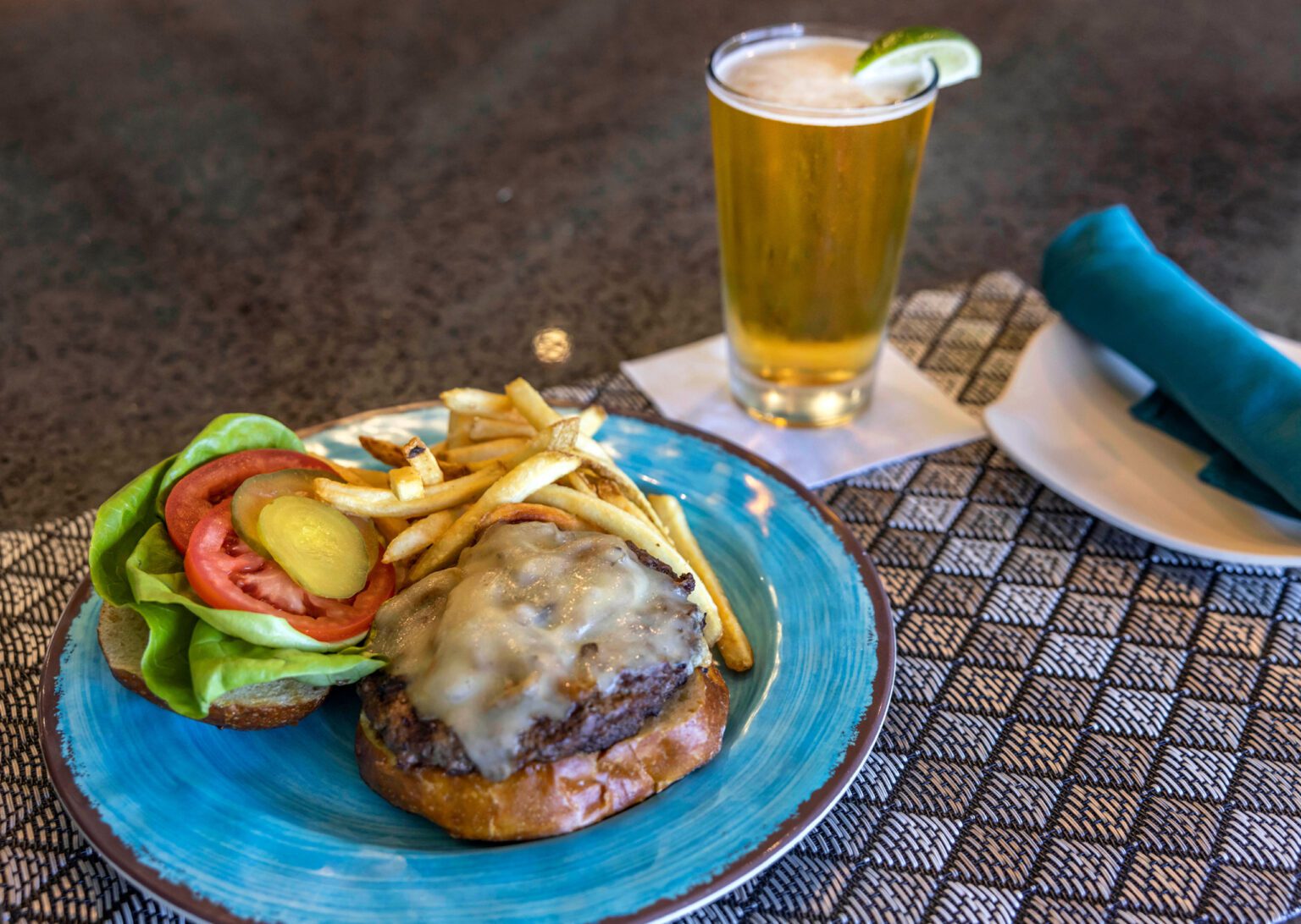 plated burger