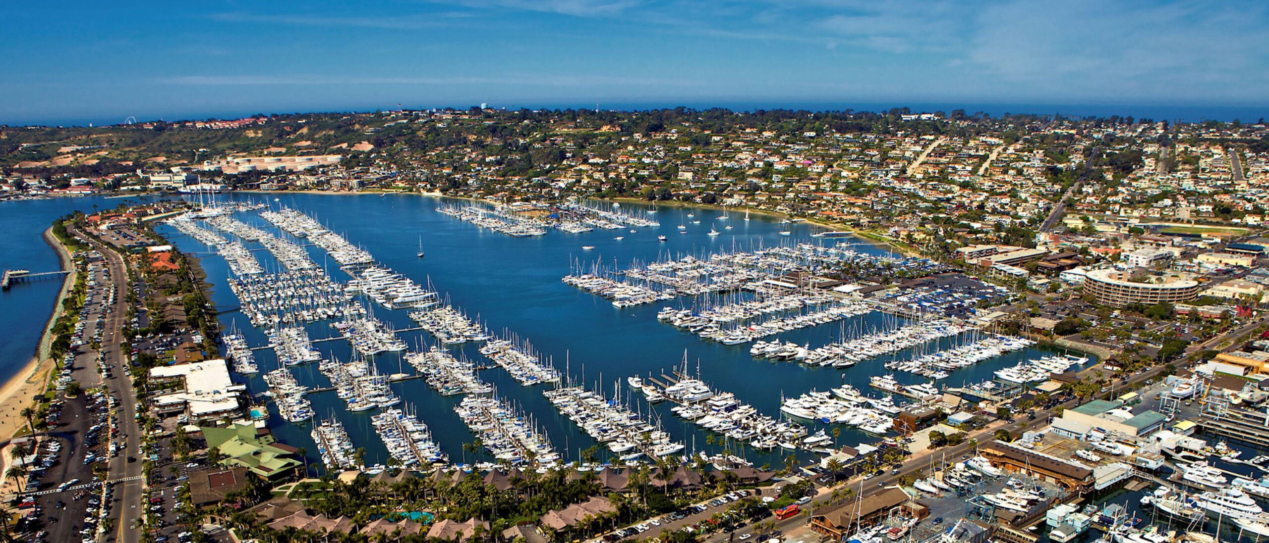 aerial view of marina
