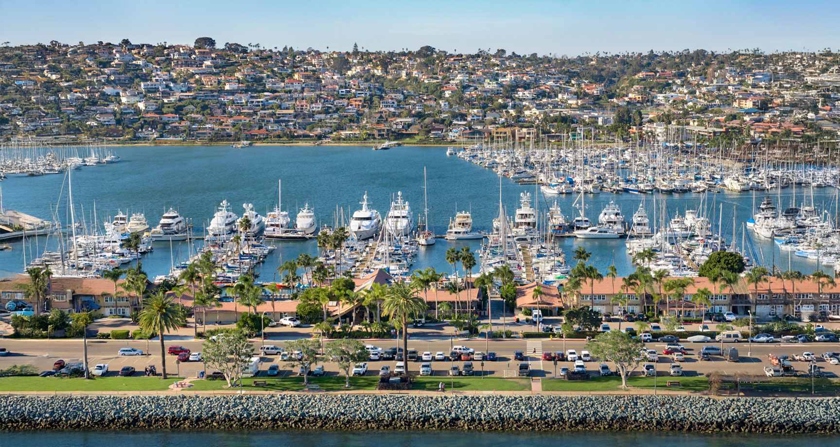 aerial view of marina