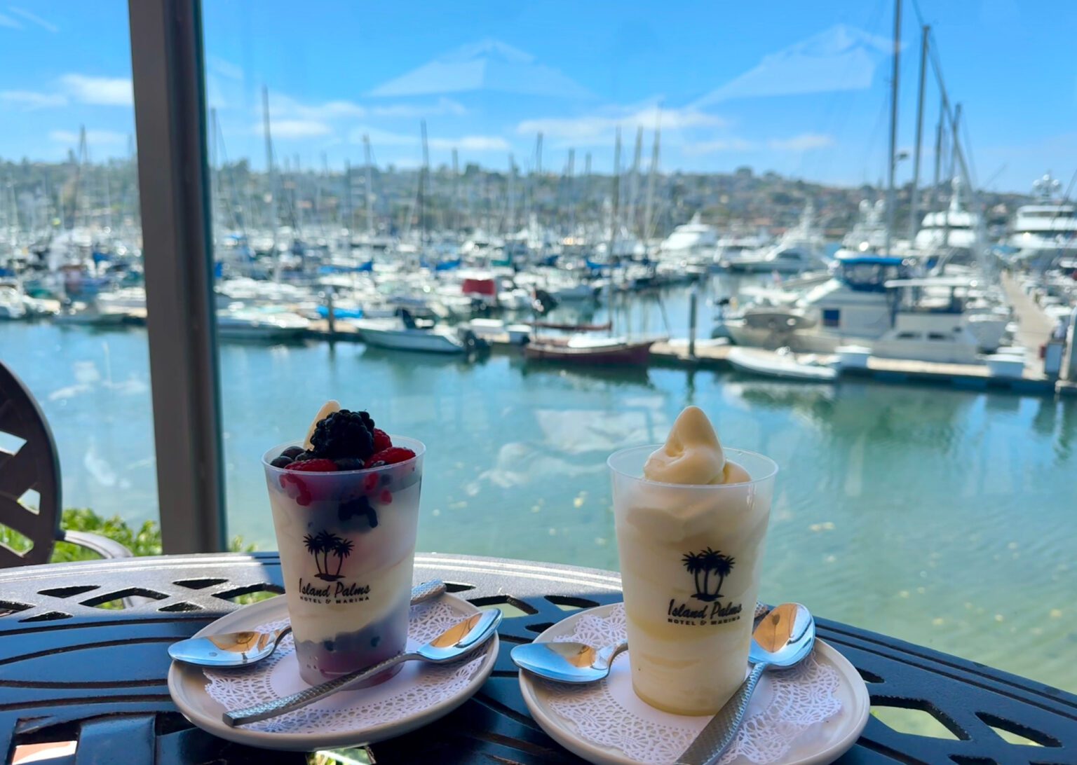 Dole Whip overlooking the marina