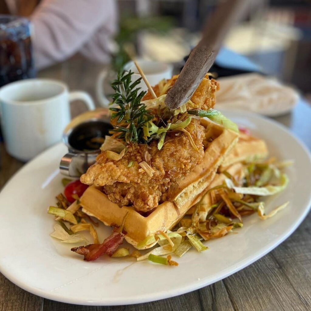 Waffles and fried chicken