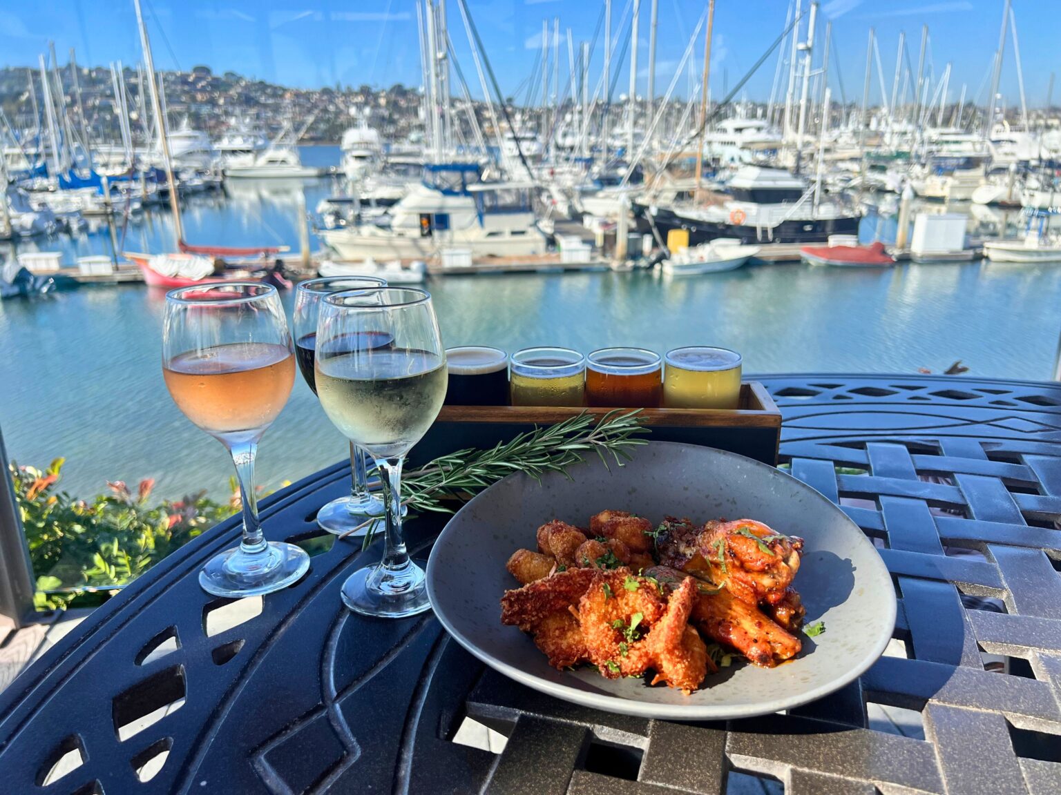 Parade of flights, wine, beer and appetizer