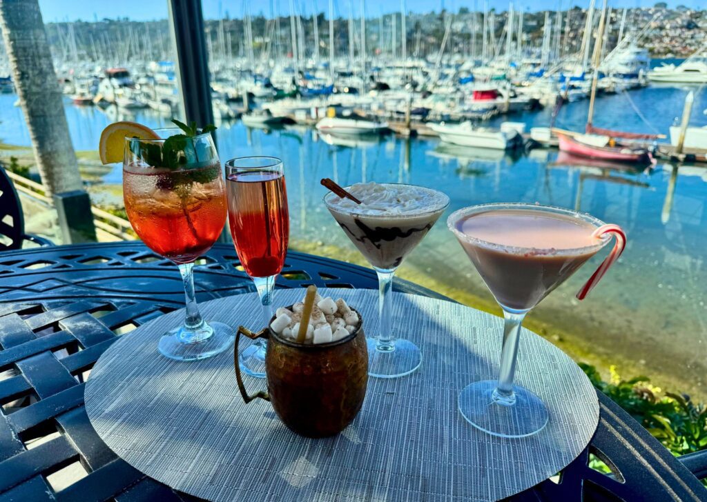 drinks lined up on table