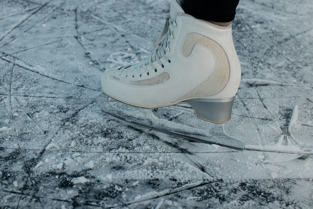 ice skates on ice