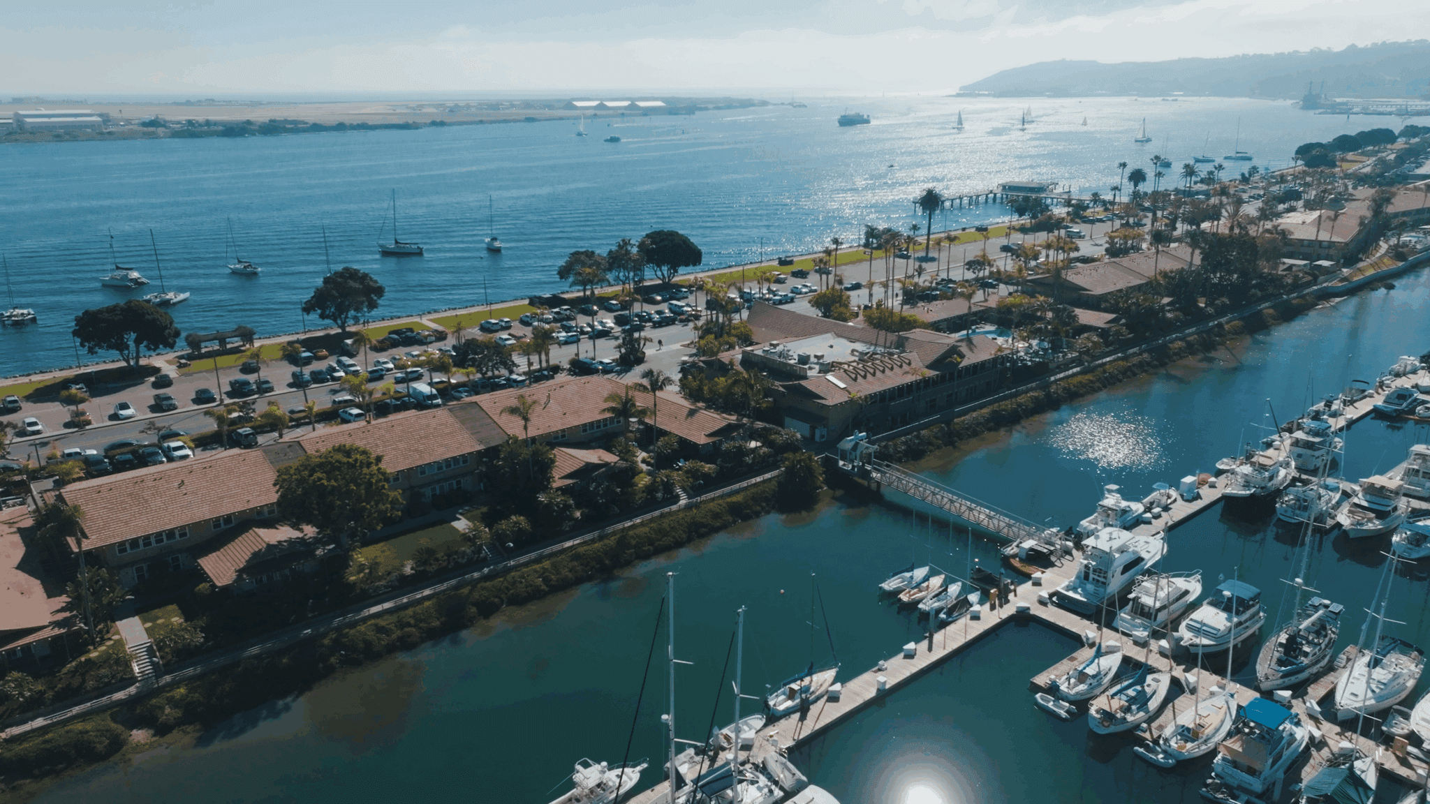 Aerial view of Best Western Island Palms Hotel and Marina