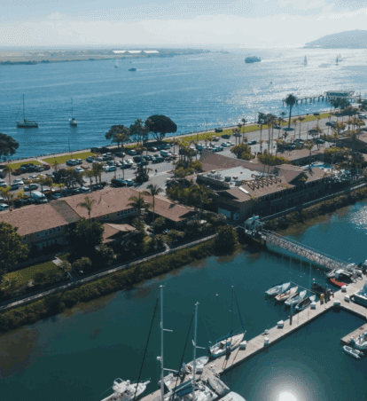 Aerial view of Best Western Island Palms Hotel and Marina