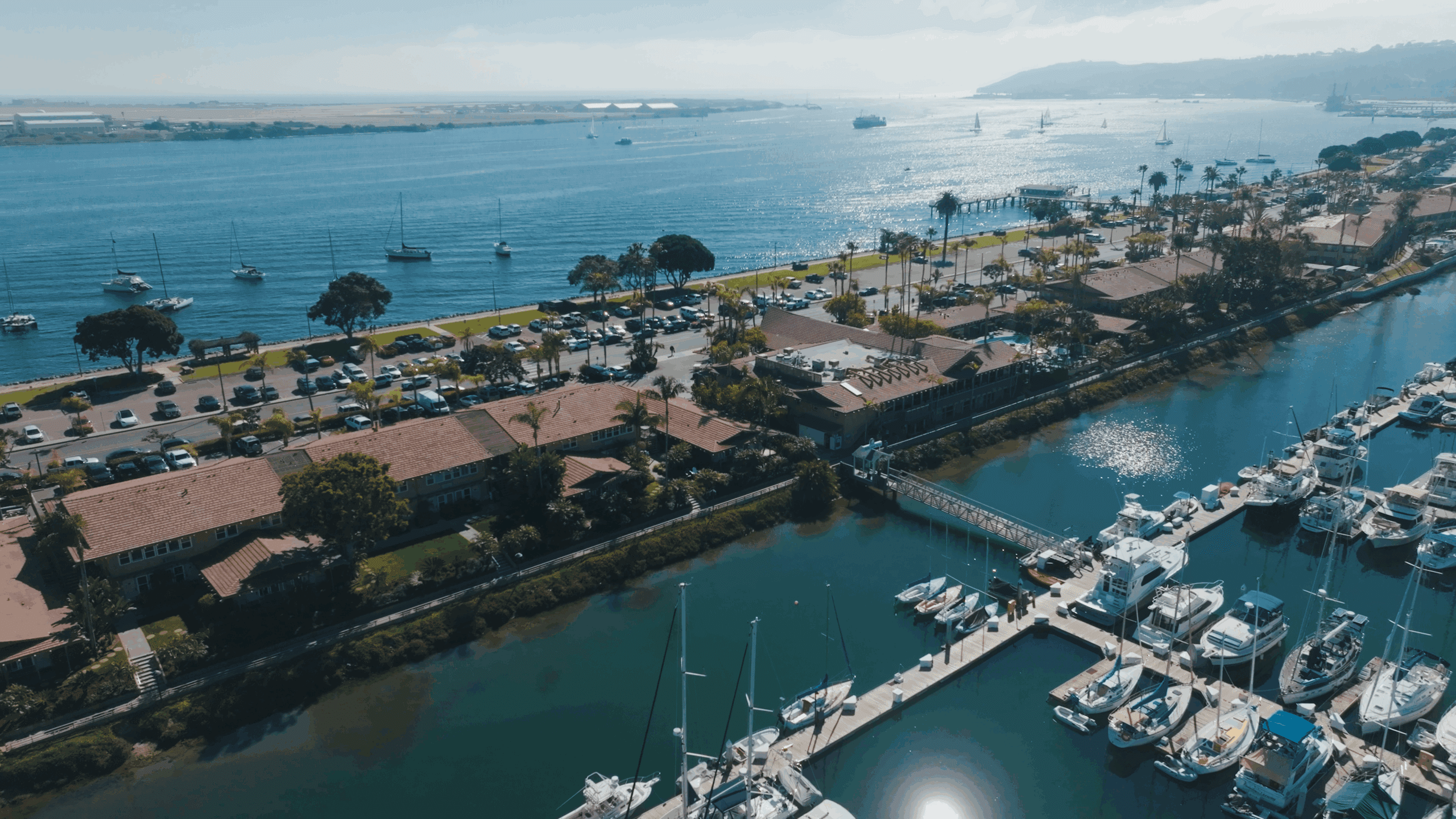 Aerial view of Best Western Island Palms Hotel and Marina