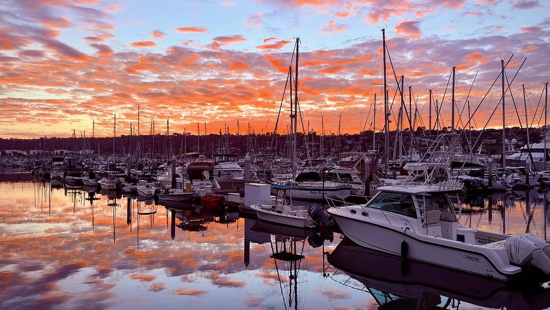 Shelter Island Sunset overlooking marina